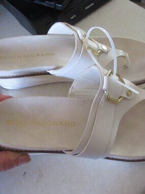 COLE HAAN Womens Ivory Original Grand Flatform Wedge Thong Sandals 9.5 B